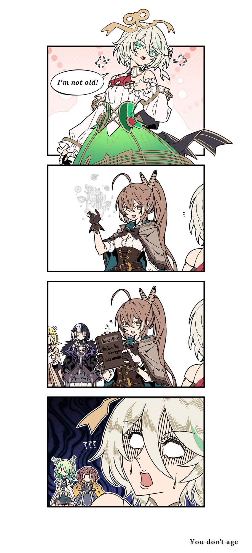 nanashi mumei, watson amelia, ceres fauna, shiori novella, cecilia immergreen, and 1 more (hololive and 2 more) drawn by taka_t