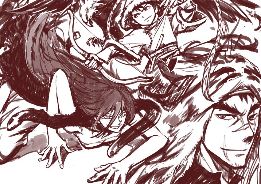 shut hell, yurul, yaralt, and harabal (shut hell) drawn by genki_yq