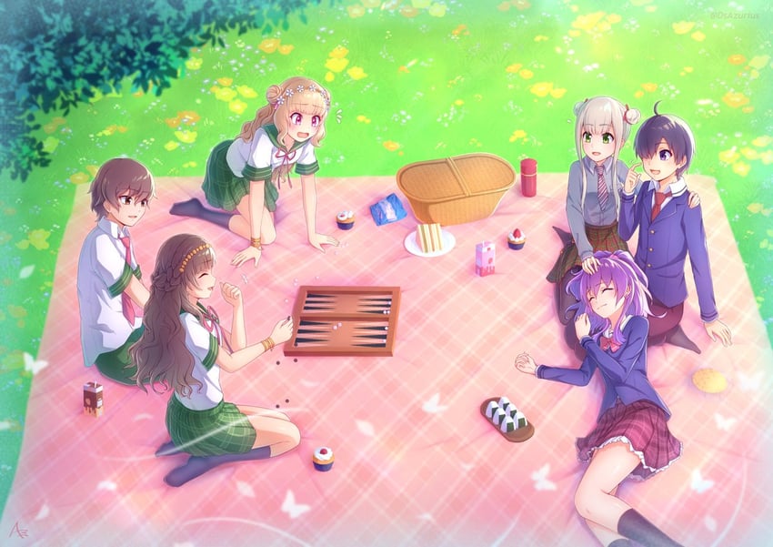 aika himena, kagura san, hiko, cornelia, iunia, and 1 more (mahou shoujo madoka magica and 1 more) drawn by dsazurius