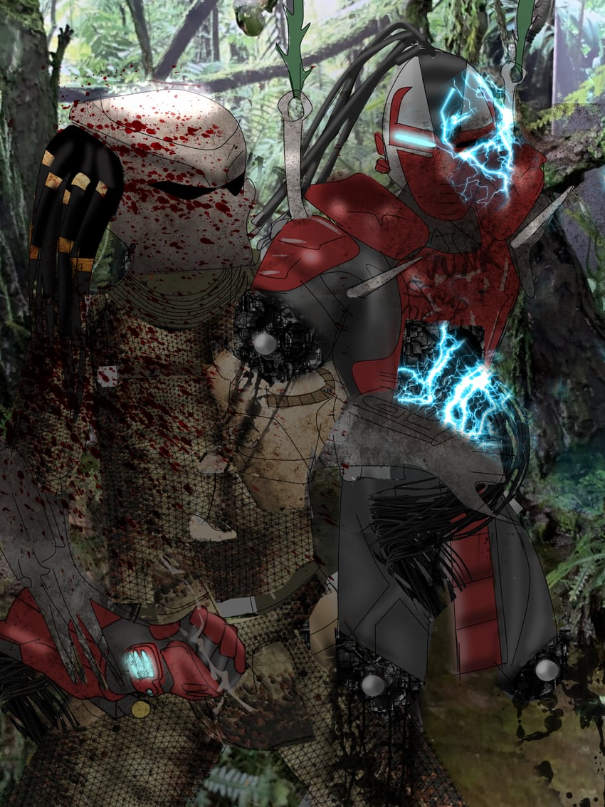 predator and sektor (mortal kombat and 1 more)