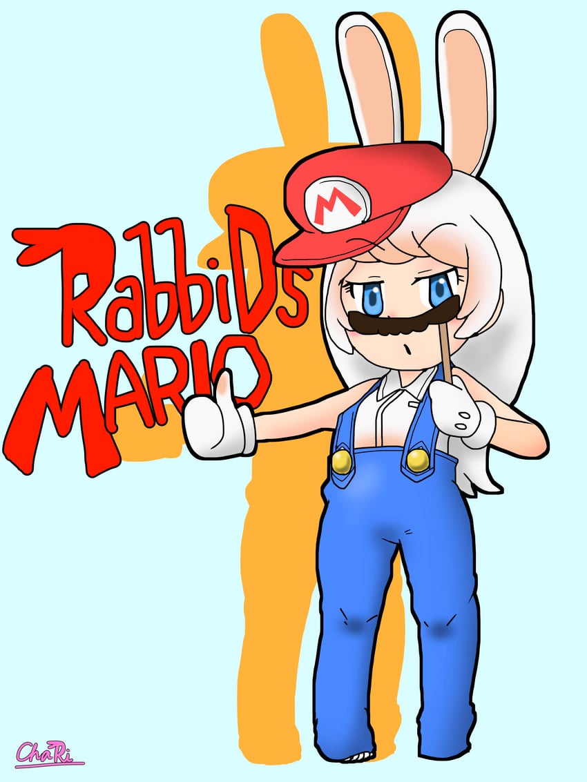 rabbid mario (kemono friends and 3 more) drawn by charisuke