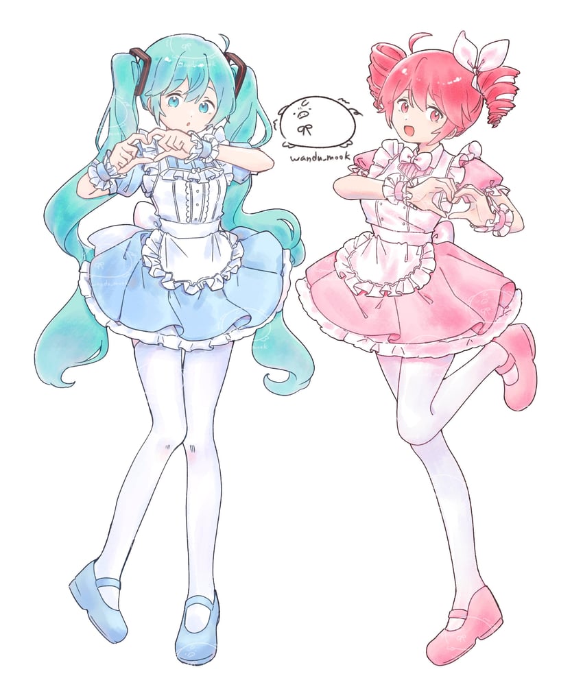 hatsune miku and kasane teto (vocaloid and 2 more) drawn by wandu_mook