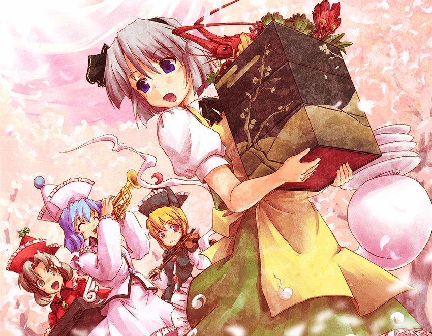 konpaku youmu, lunasa prismriver, merlin prismriver, and lyrica prismriver (touhou) drawn by akiyama_nenehisa