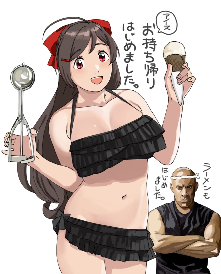 mamiya, vin diesel, and dominic toretto (kantai collection and 1 more) drawn by ojipon