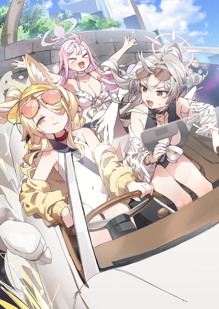 mika, seia, and nagisa (blue archive) drawn by yukie_(kusaka_shi)