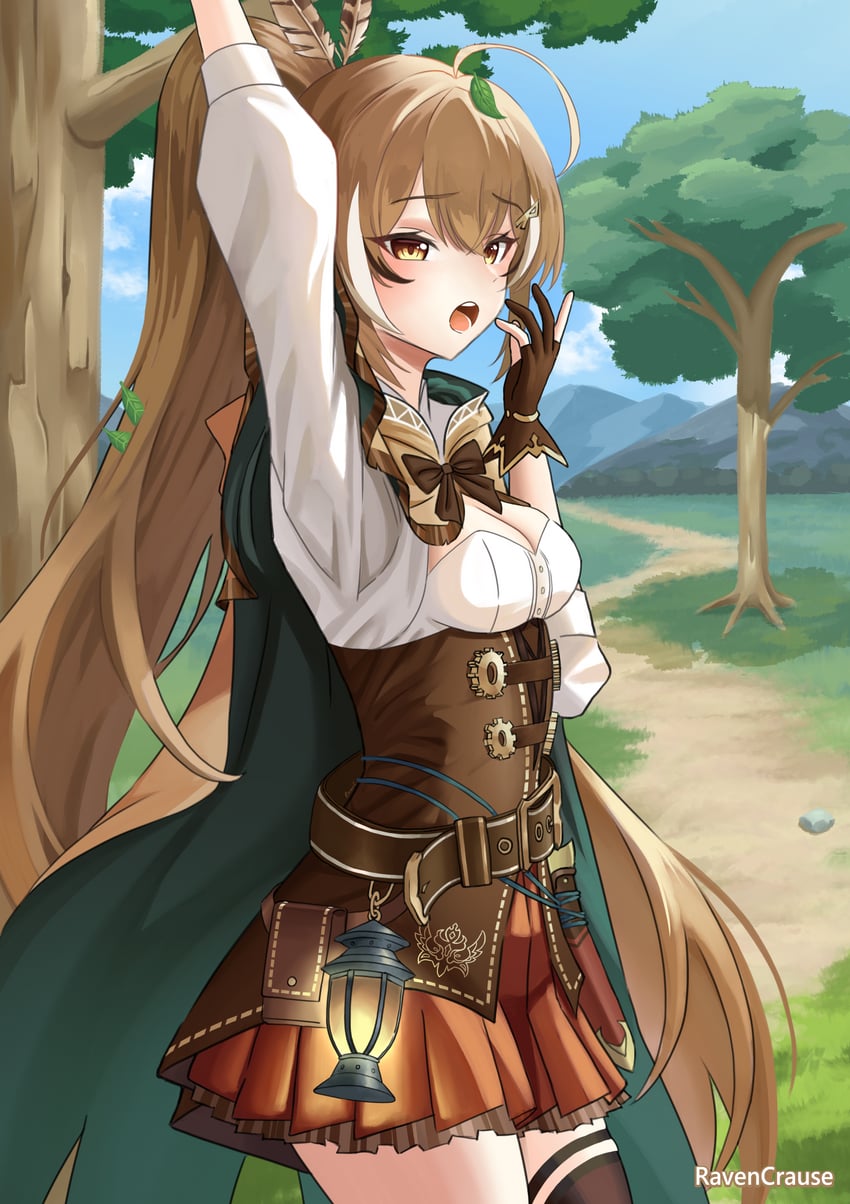 nanashi mumei (hololive and 1 more) drawn by ravencrause