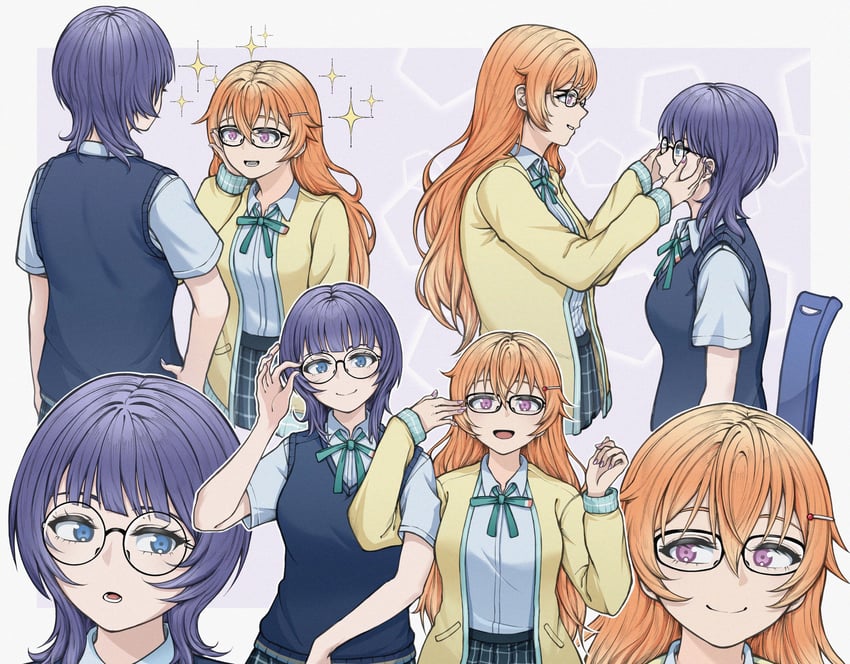 asaka karin and konoe kanata (love live! and 1 more) drawn by mayo_e