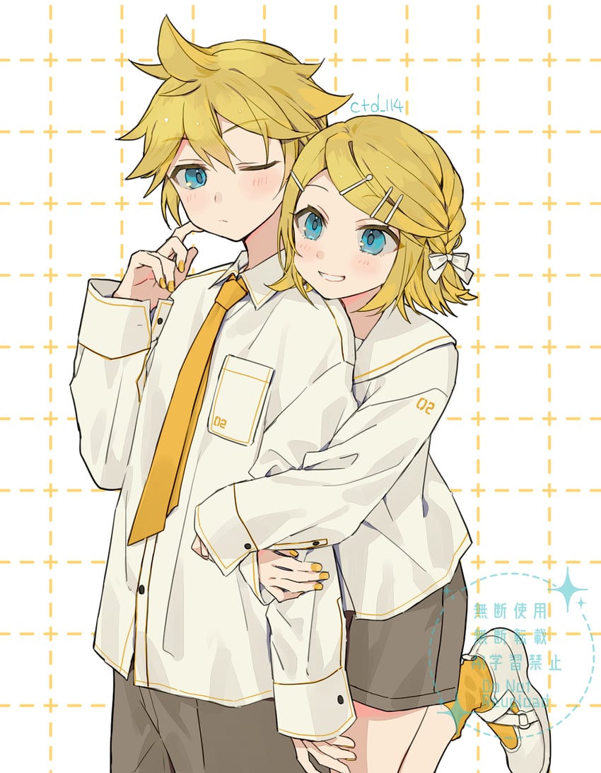 kagamine rin and kagamine len (vocaloid) drawn by ctd_114