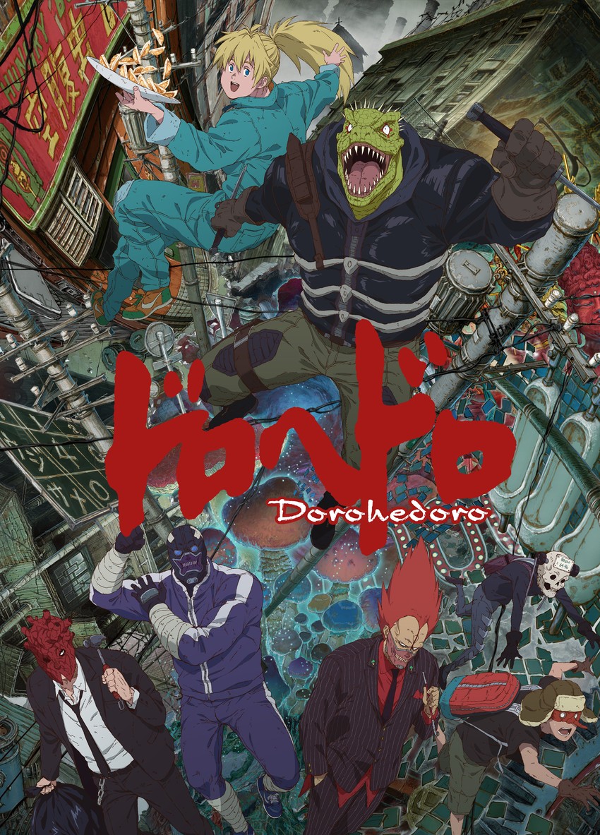 noi, shin, nikaidou, caiman, ebisu, and 3 more (dorohedoro) drawn by kishi_tomohiro