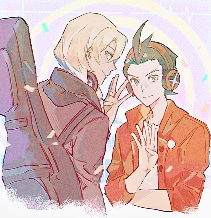 apollo justice and klavier gavin (ace attorney and 1 more) drawn by mon73