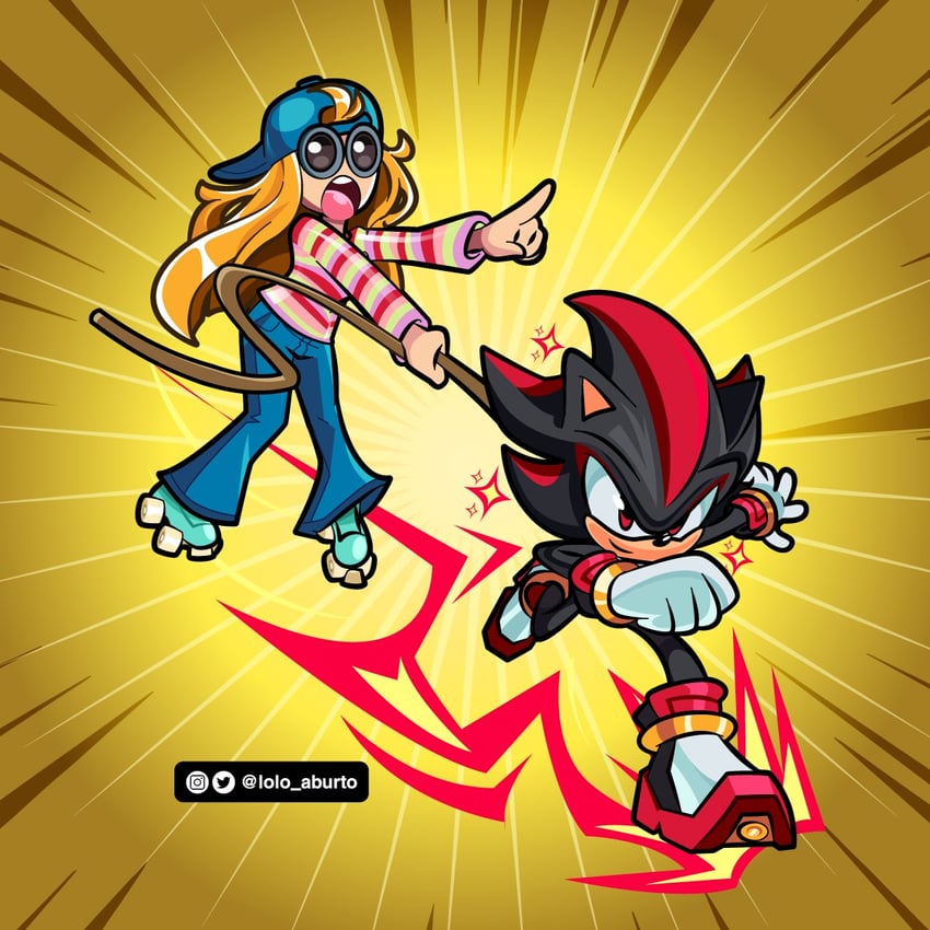 shadow the hedgehog and maria robotnik (sonic and 1 more) drawn by lolo_aburto