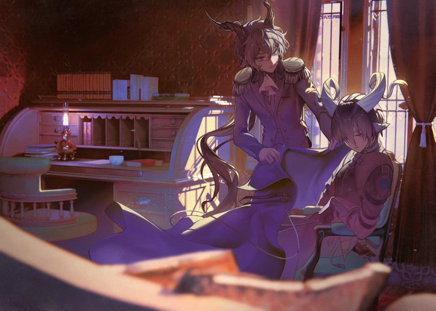 ebenholz and lessing (arknights) drawn by more_ig_nore