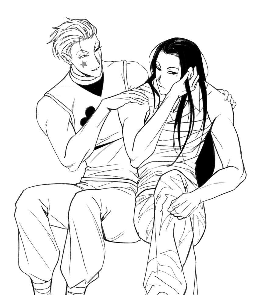 hisoka morow and illumi zoldyck (hunter x hunter) drawn by iamgaegeoji