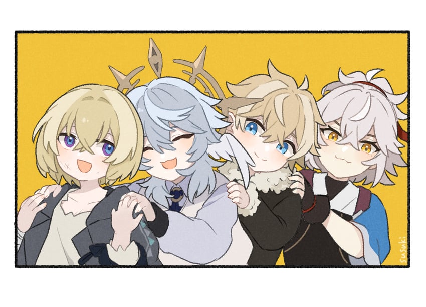 aventurine, sunday, jing yuan, gepard landau, and kakavasha (honkai and 1 more) drawn by susukinohara320