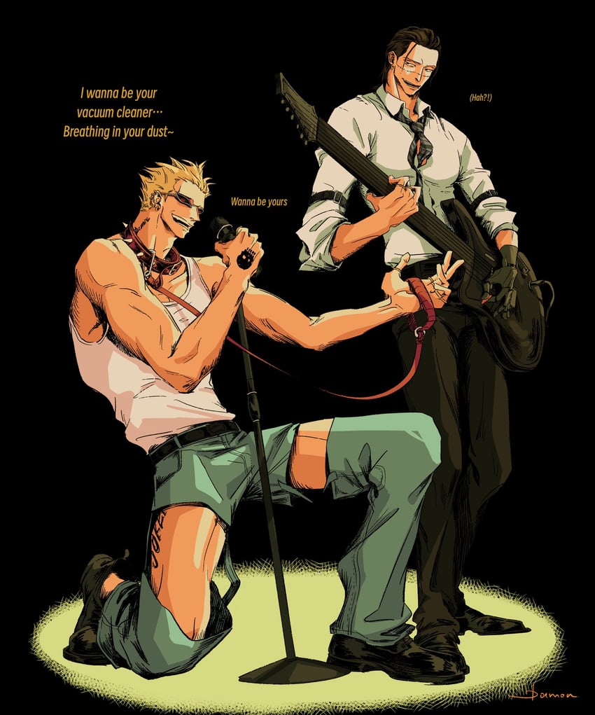 donquixote doflamingo and crocodile (one piece) drawn by damon_(damonn_h)