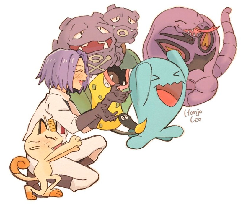 james, meowth, arbok, wobbuffet, weezing, and 1 more (pokemon) drawn by honjou_leo
