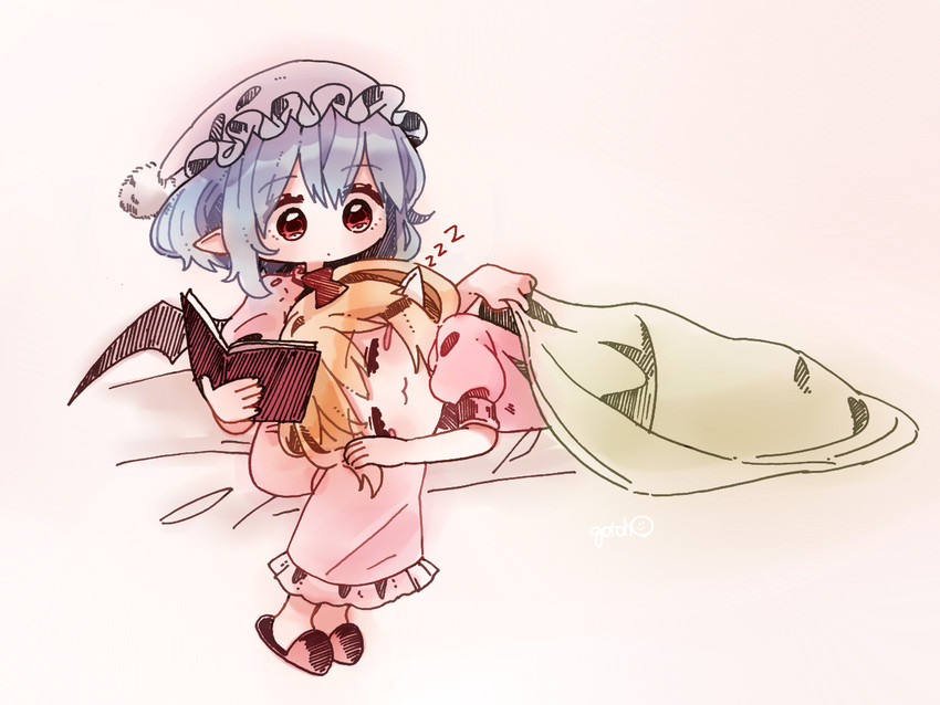 remilia scarlet and flandre scarlet (touhou) drawn by gotoh_(nekocat)