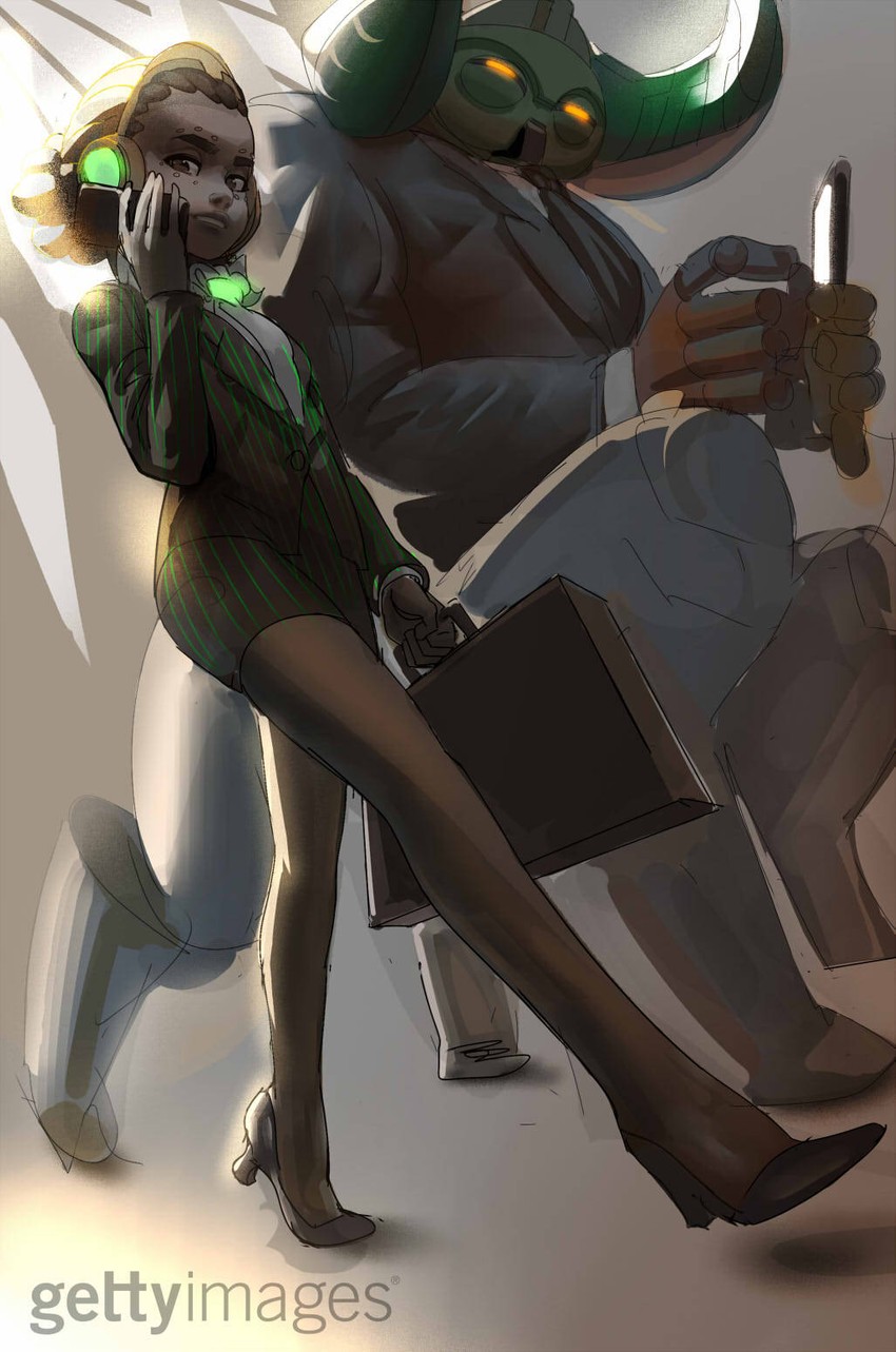 orisa and efi oladele (overwatch and 1 more) drawn by idlecum