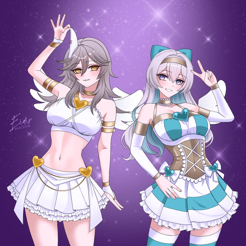 trailblazer, firefly, and stelle (honkai and 2 more) drawn by eidis_scarlet