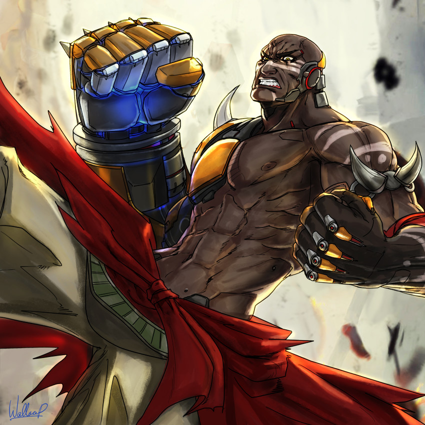 doomfist (overwatch and 1 more) drawn by wallace_pires