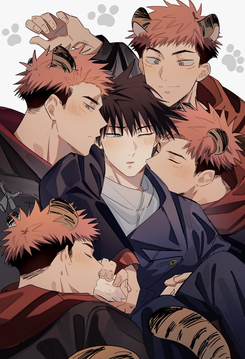 itadori yuuji and fushiguro megumi (jujutsu kaisen) drawn by somwang_07