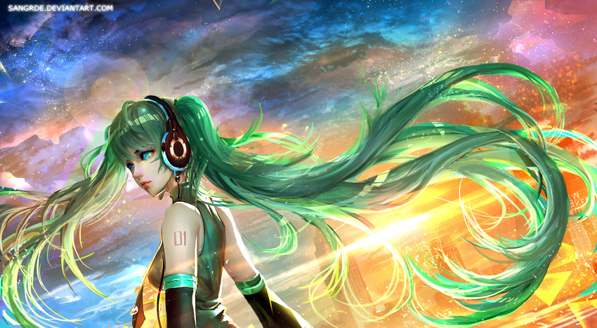 hatsune miku (vocaloid) drawn by sizna_(sangrde)