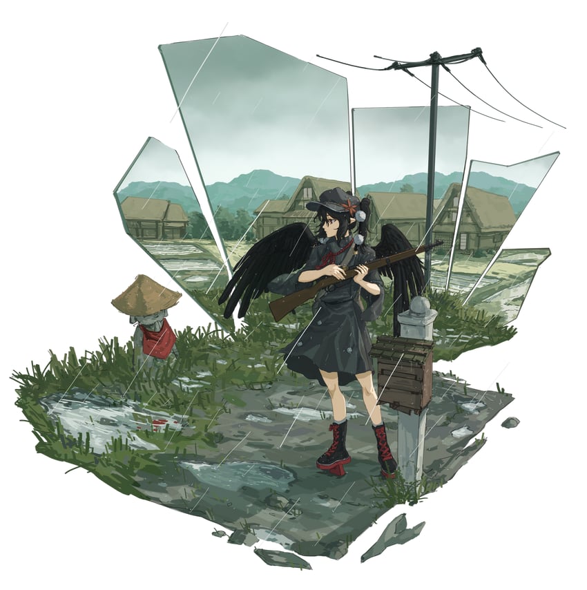 shameimaru aya (touhou and 1 more) drawn by 1010kman