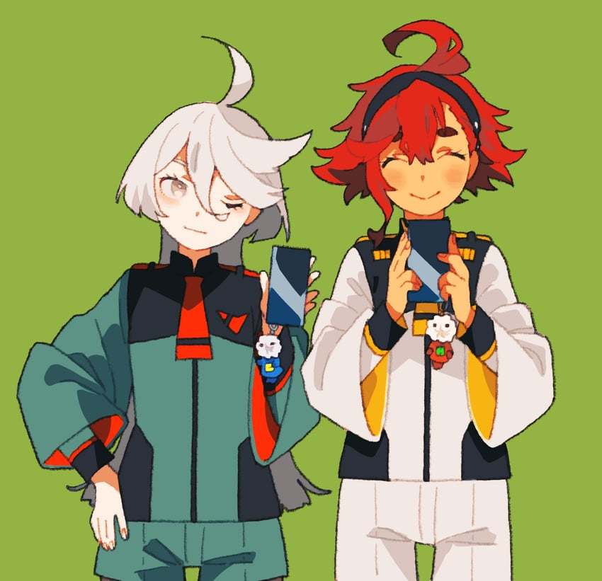 suletta mercury, miorine rembran, hots, and cool (gundam and 1 more) drawn by dou_(mame_eee)