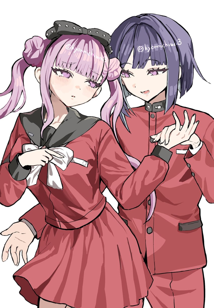 tsukumo kako and tsukumo ima (the hundred line -last defense academy-) drawn by natase