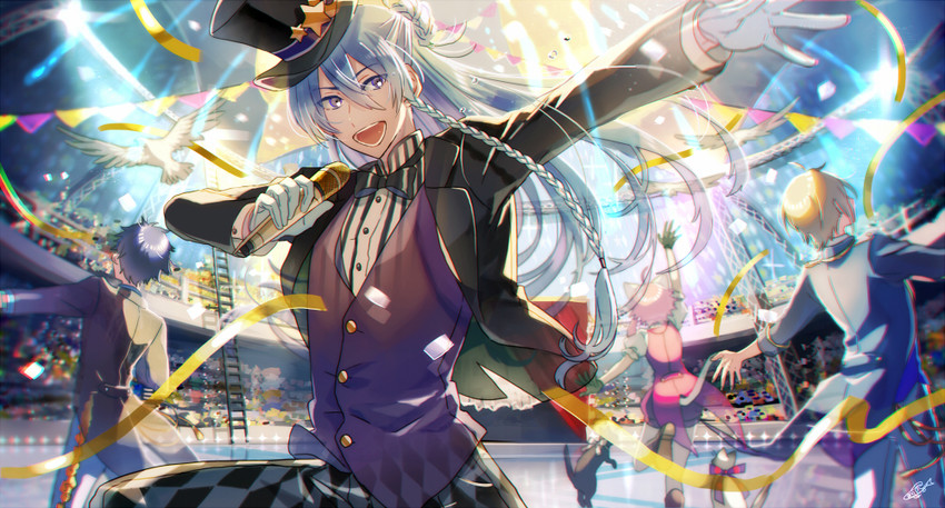 himemiya tori, tenshouin eichi, hibiki wataru, and fushimi yuzuru (ensemble stars!) drawn by isa_(suisuihoi)