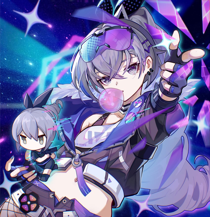 silver wolf (honkai and 1 more) drawn by dongxu