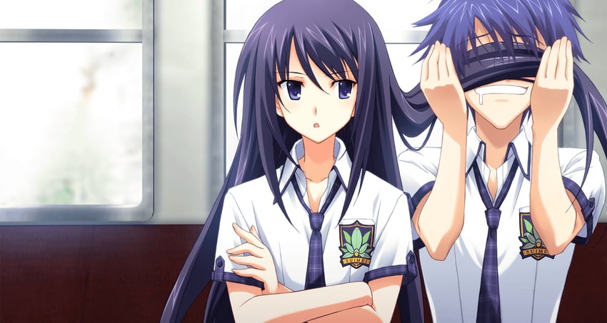 nishijou takumi and aoi sena (chaos;head and 1 more) drawn by matsuo_yukihiro
