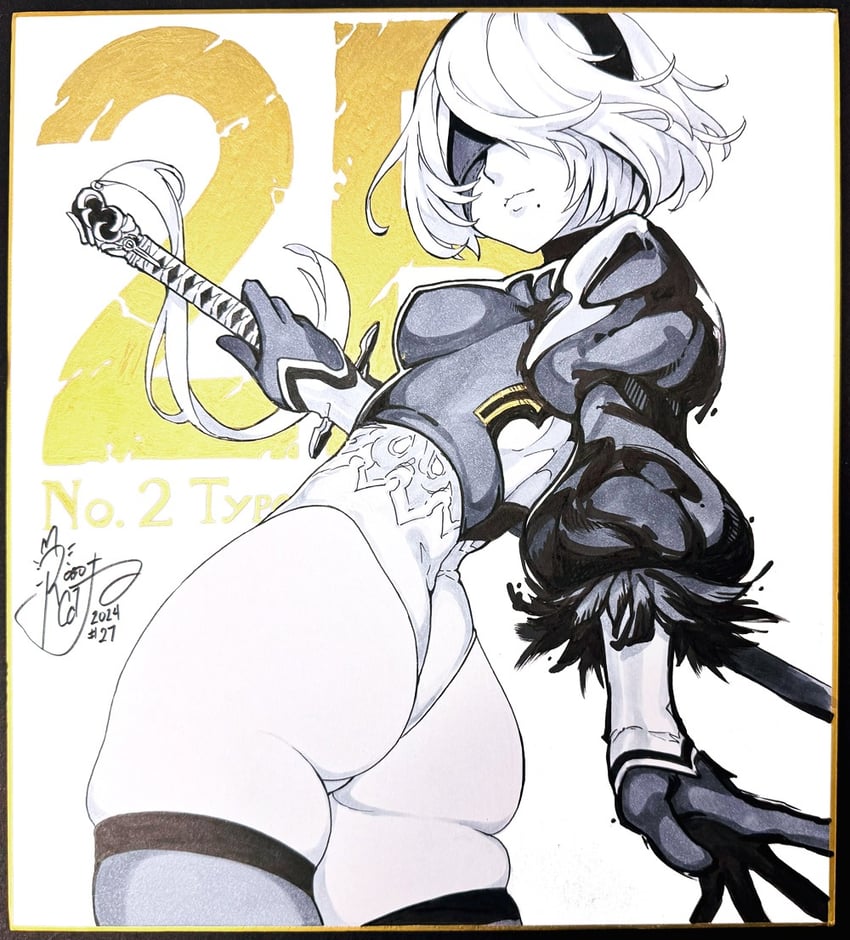 2b (nier and 1 more) drawn by robot_cat_(robotcatart)