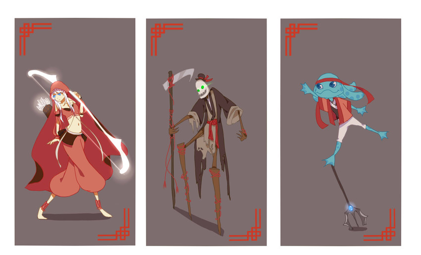 ashe, fiddlesticks, and fizz (league of legends) drawn by bi_ge_xing