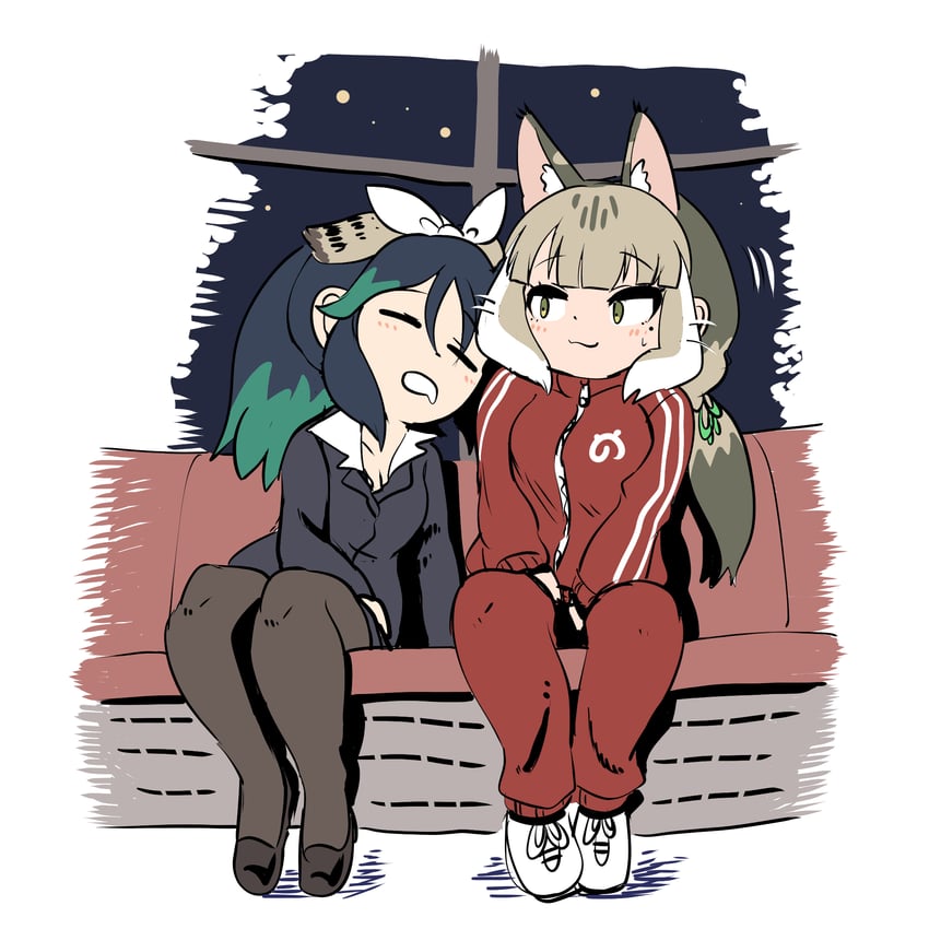 jungle cat and kako (kemono friends and 1 more) drawn by mcgunngu
