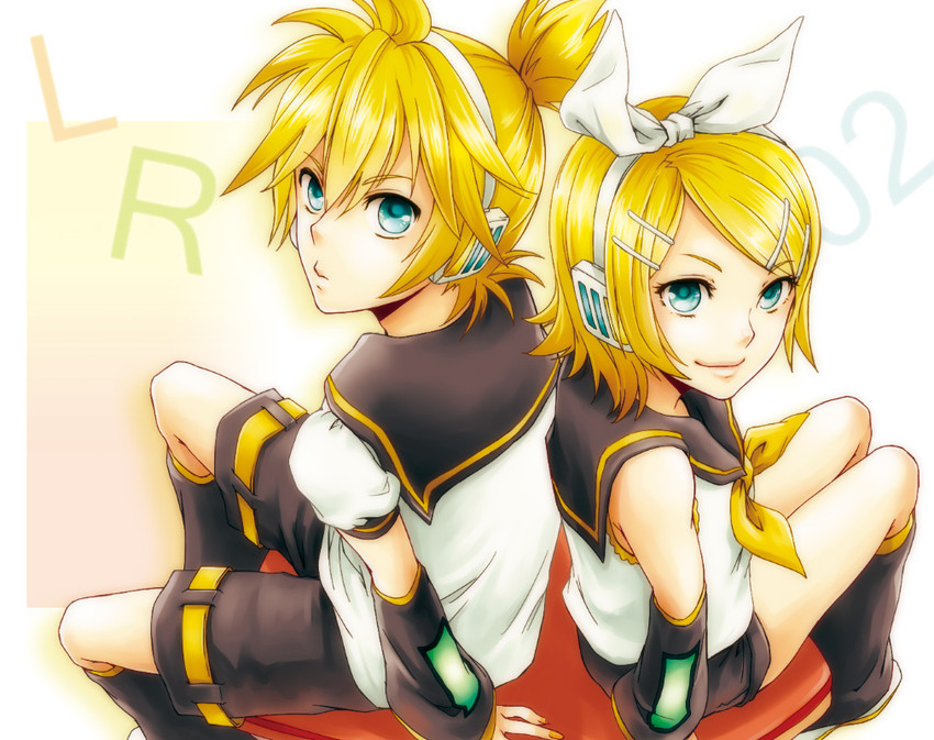 kagamine rin and kagamine len (vocaloid) drawn by momopanda