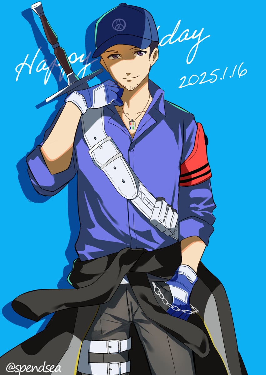 iori junpei (persona and 2 more) drawn by spendsea