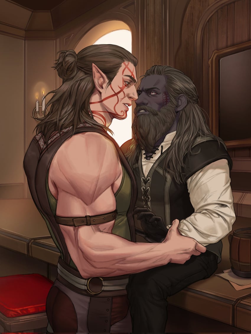 halsin and tav (dungeons & dragons and 2 more) drawn by 01lcg