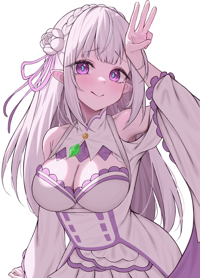emilia (re:zero kara hajimeru isekai seikatsu) drawn by akatana_(ewokakitaindes)