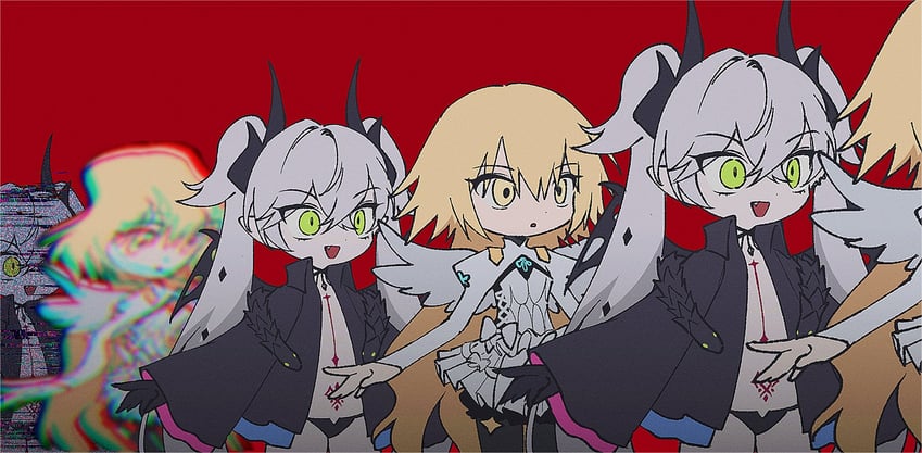 jeanne d'arc, lilith, and metatron jeanne (fate and 2 more) drawn by hrmyk