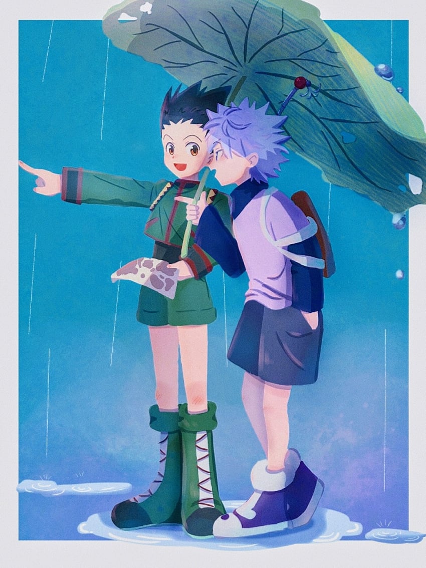 killua zoldyck and gon freecss (hunter x hunter) drawn by thicopoyo