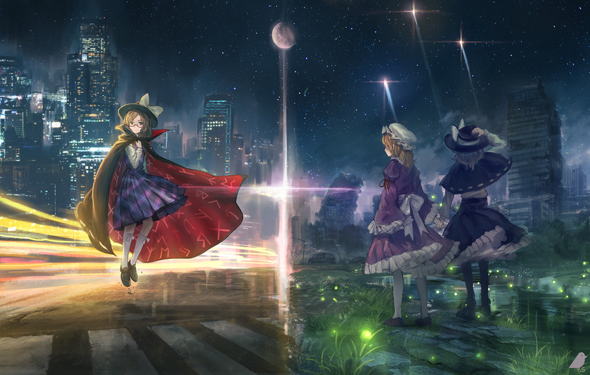 usami renko, maribel hearn, and usami sumireko (touhou and 1 more) drawn by you_shimizu