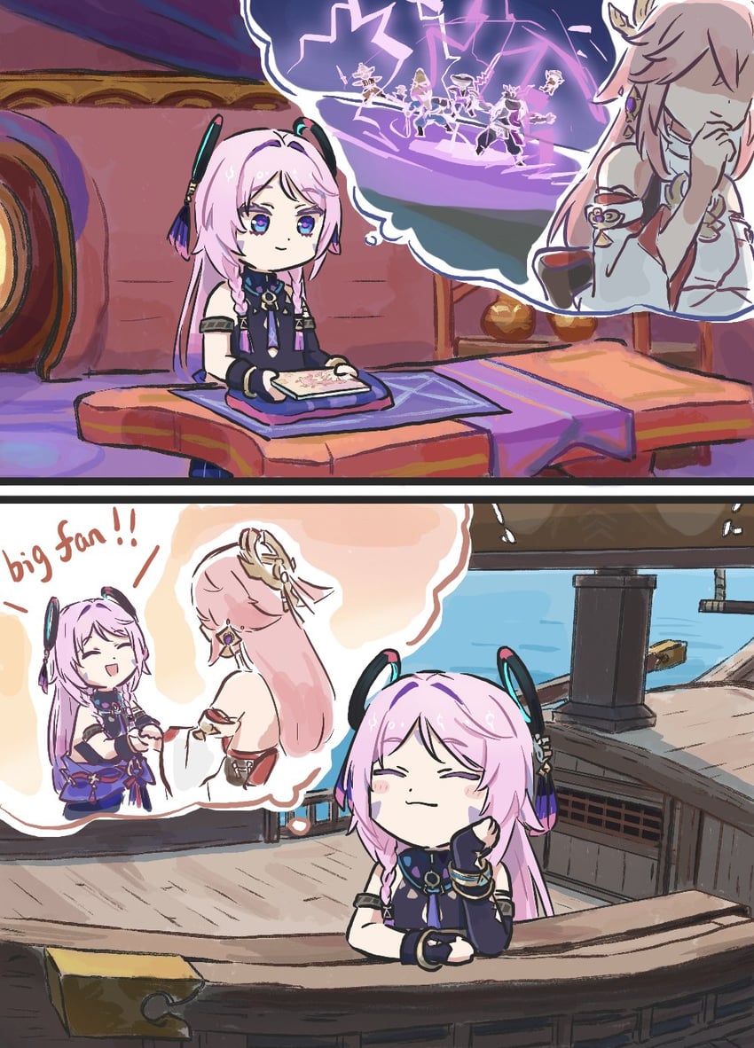yae miko and citlali (genshin impact) drawn by xinzoruo
