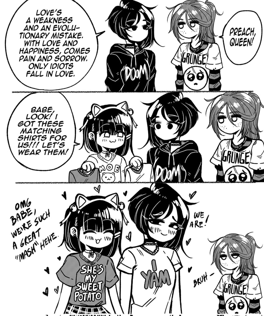 emo-girl and grunge-girl (original) drawn by grs-