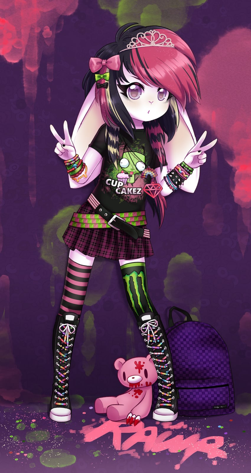 gloomy bear and gir (original and 2 more) drawn by kipaki