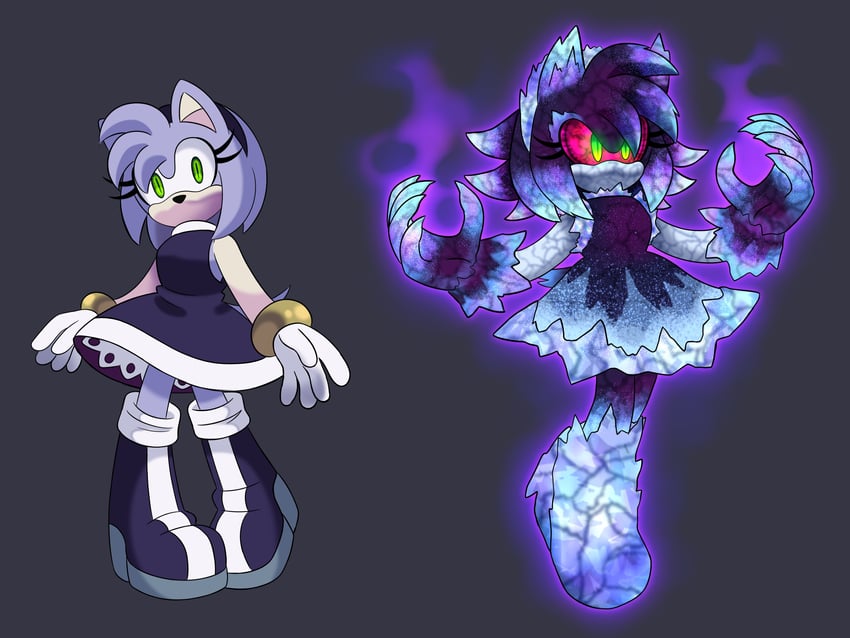 amy rose and mephiles the dark (sonic and 1 more) drawn by quillsketch