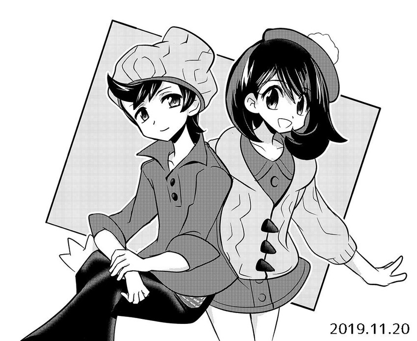 gloria and victor (pokemon and 1 more) drawn by ayateaori