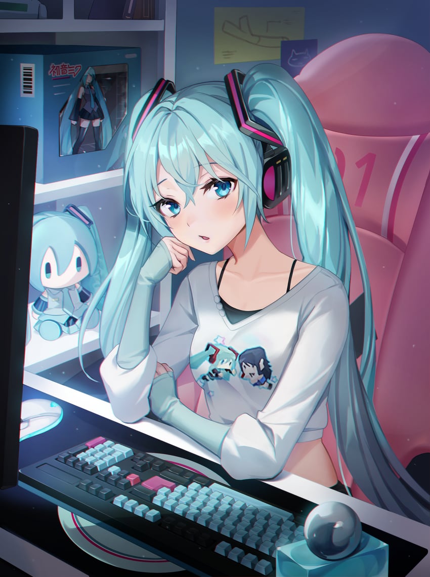 hatsune miku and hoshino ichika (vocaloid and 1 more) drawn by kuro_joa