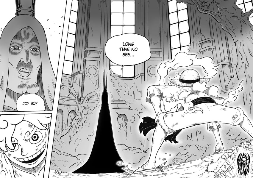 monkey d. luffy and imu (one piece and 1 more) drawn by achmunzav