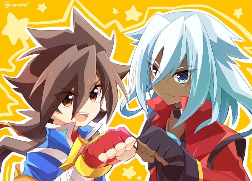 ichibanboshi no rei and nagareboshi no kiriga (saikyou ginga ultimate zero ~battle spirits~) drawn by rento_(rukeai)